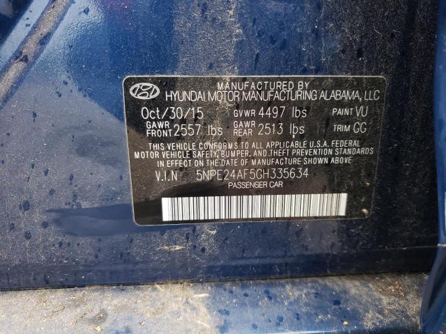 Photo 11 VIN: 5NPE24AF5GH335634 - HYUNDAI SONATA 