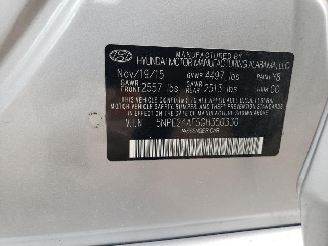 Photo 9 VIN: 5NPE24AF5GH350330 - HYUNDAI SONATA SE 