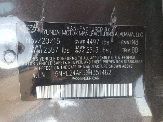 Photo 9 VIN: 5NPE24AF5GH351462 - HYUNDAI SONATA SE 