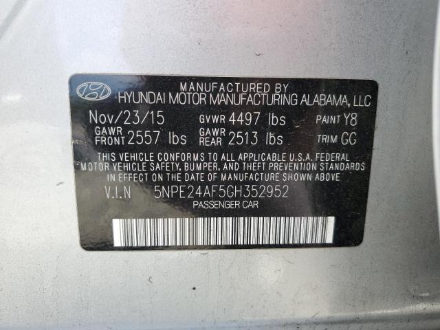 Photo 9 VIN: 5NPE24AF5GH352952 - HYUNDAI SONATA SE 