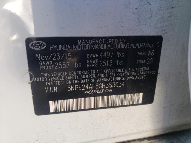 Photo 9 VIN: 5NPE24AF5GH353034 - HYUNDAI SONATA SE 