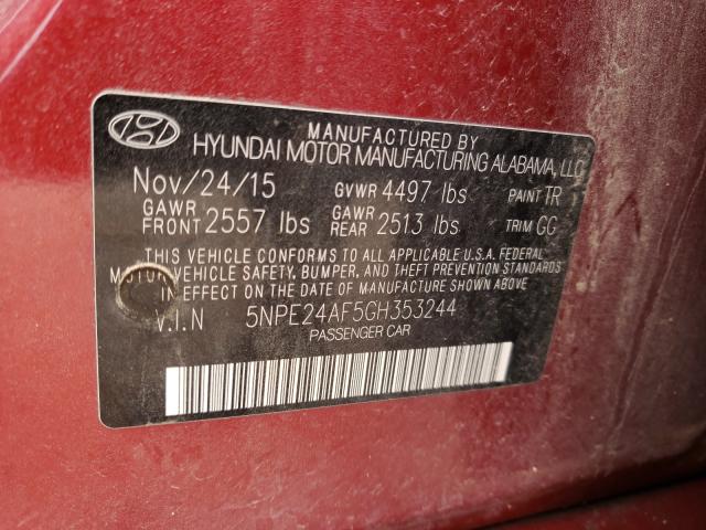 Photo 9 VIN: 5NPE24AF5GH353244 - HYUNDAI SONATA SE 