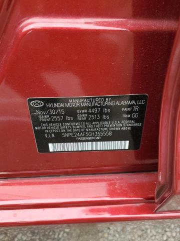 Photo 11 VIN: 5NPE24AF5GH355558 - HYUNDAI SONATA 