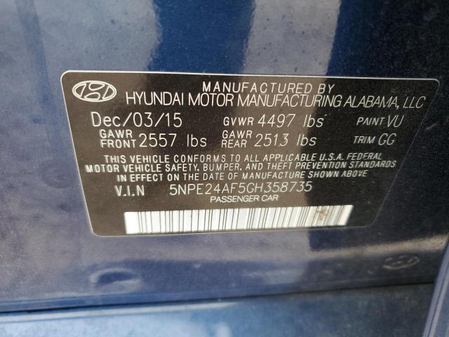 Photo 11 VIN: 5NPE24AF5GH358735 - HYUNDAI SONATA SE 