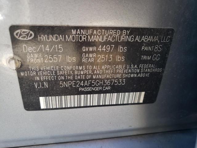 Photo 11 VIN: 5NPE24AF5GH367533 - HYUNDAI SONATA SE 