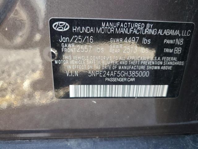 Photo 12 VIN: 5NPE24AF5GH385000 - HYUNDAI SONATA SE 