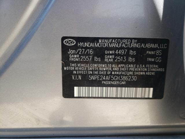 Photo 9 VIN: 5NPE24AF5GH386230 - HYUNDAI SONATA SE 