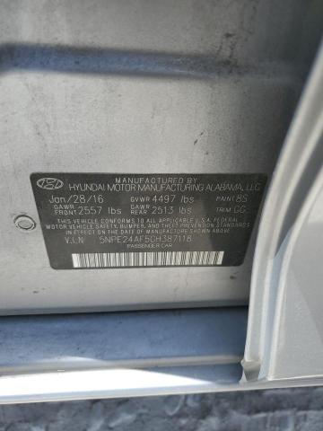 Photo 11 VIN: 5NPE24AF5GH387118 - HYUNDAI SONATA SE 