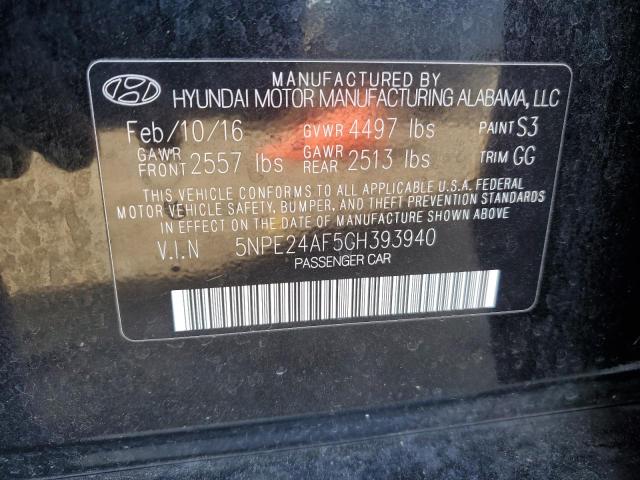 Photo 11 VIN: 5NPE24AF5GH393940 - HYUNDAI SONATA 