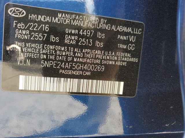 Photo 11 VIN: 5NPE24AF5GH400269 - HYUNDAI SONATA 