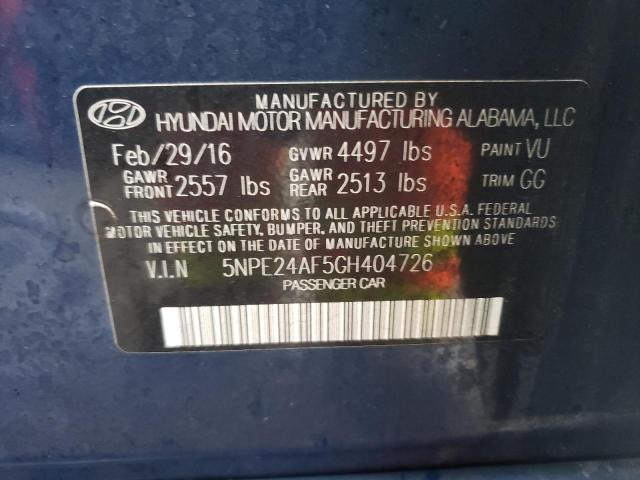 Photo 9 VIN: 5NPE24AF5GH404726 - HYUNDAI SONATA SE 