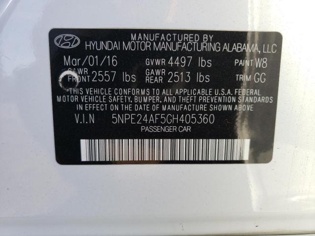 Photo 11 VIN: 5NPE24AF5GH405360 - HYUNDAI SONATA 