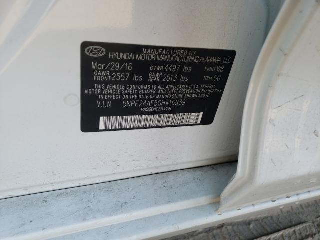 Photo 9 VIN: 5NPE24AF5GH416939 - HYUNDAI SONATA SE 