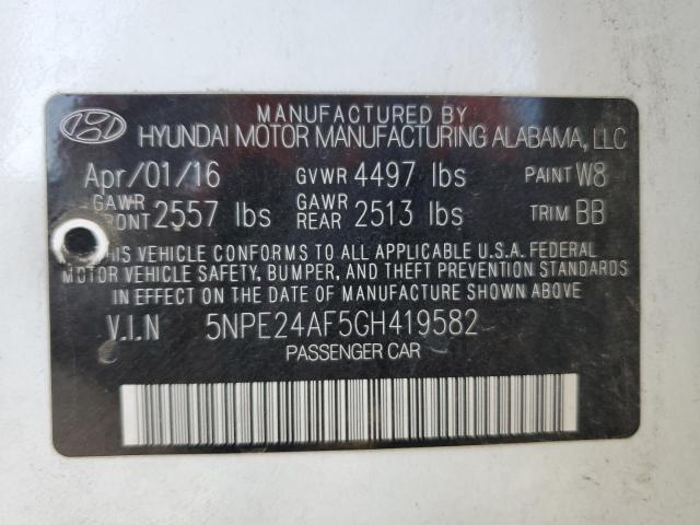 Photo 11 VIN: 5NPE24AF5GH419582 - HYUNDAI SONATA SE 