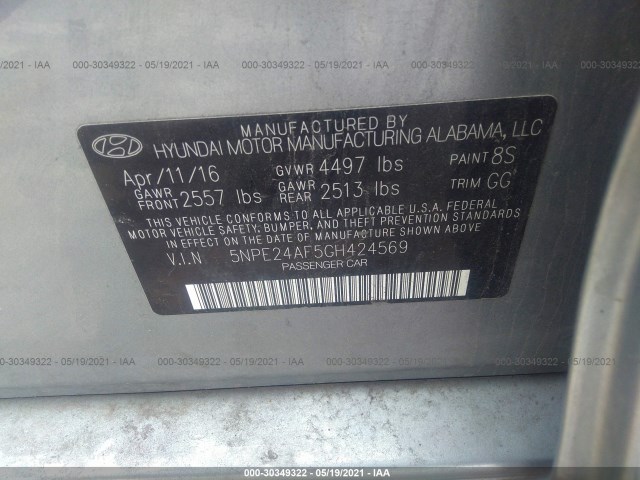 Photo 8 VIN: 5NPE24AF5GH424569 - HYUNDAI SONATA 