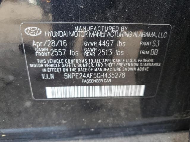 Photo 11 VIN: 5NPE24AF5GH435278 - HYUNDAI SONATA SE 