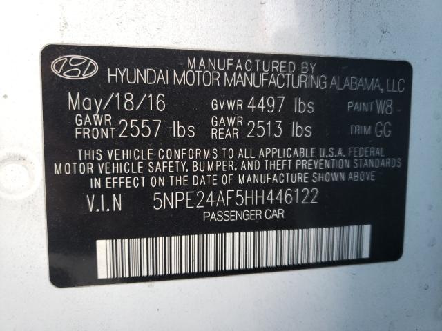 Photo 9 VIN: 5NPE24AF5HH446122 - HYUNDAI SONATA SE 