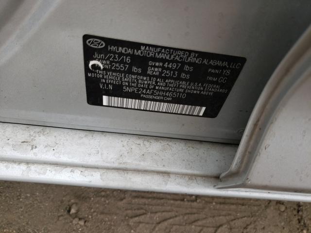 Photo 9 VIN: 5NPE24AF5HH465110 - HYUNDAI SONATA SE 