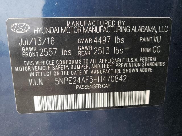 Photo 9 VIN: 5NPE24AF5HH470842 - HYUNDAI SONATA SE 