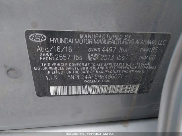 Photo 8 VIN: 5NPE24AF5HH486071 - HYUNDAI SONATA 