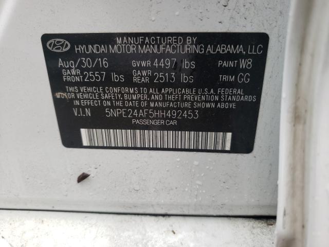 Photo 9 VIN: 5NPE24AF5HH492453 - HYUNDAI SONATA SE 