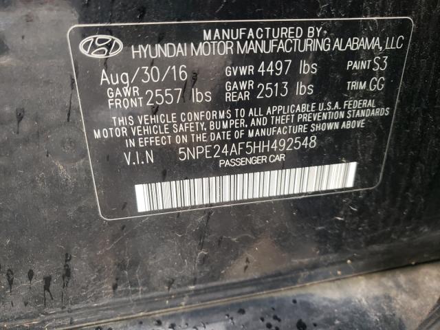 Photo 9 VIN: 5NPE24AF5HH492548 - HYUNDAI SONATA SE 