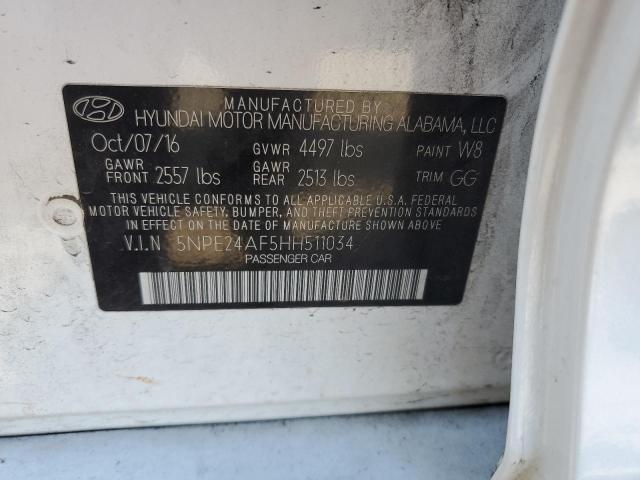 Photo 11 VIN: 5NPE24AF5HH511034 - HYUNDAI SONATA SE 