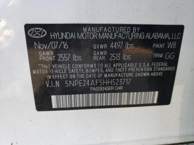 Photo 9 VIN: 5NPE24AF5HH523717 - HYUNDAI SONATA SE 