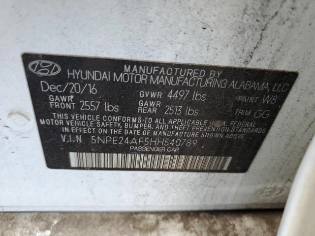 Photo 11 VIN: 5NPE24AF5HH540789 - HYUNDAI SONATA SE 