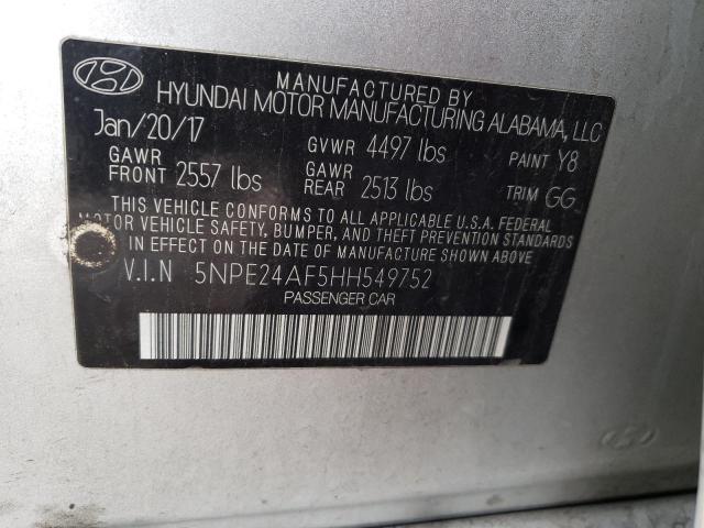 Photo 11 VIN: 5NPE24AF5HH549752 - HYUNDAI SONATA 