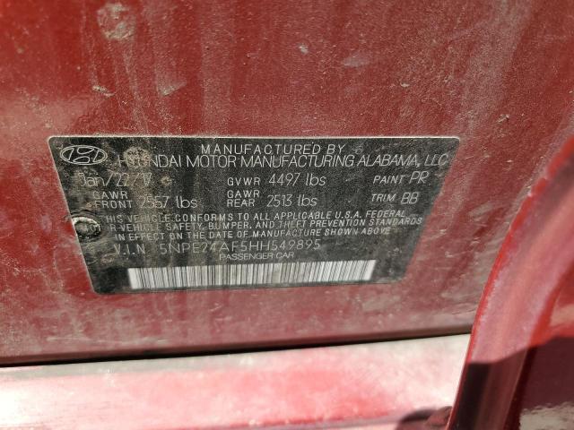 Photo 9 VIN: 5NPE24AF5HH549895 - HYUNDAI SONATA SE 