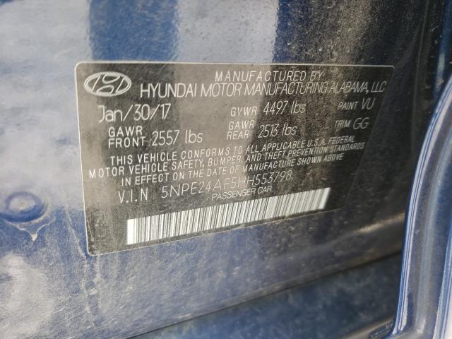 Photo 9 VIN: 5NPE24AF5HH553798 - HYUNDAI SONATA SE 