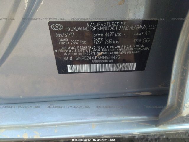 Photo 8 VIN: 5NPE24AF5HH554420 - HYUNDAI SONATA 