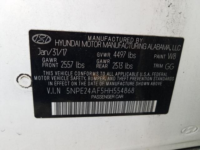 Photo 9 VIN: 5NPE24AF5HH554868 - HYUNDAI SONATA SE 