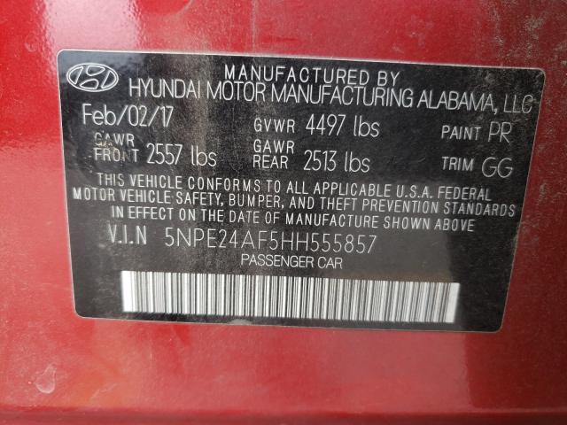 Photo 9 VIN: 5NPE24AF5HH555857 - HYUNDAI SONATA SE 