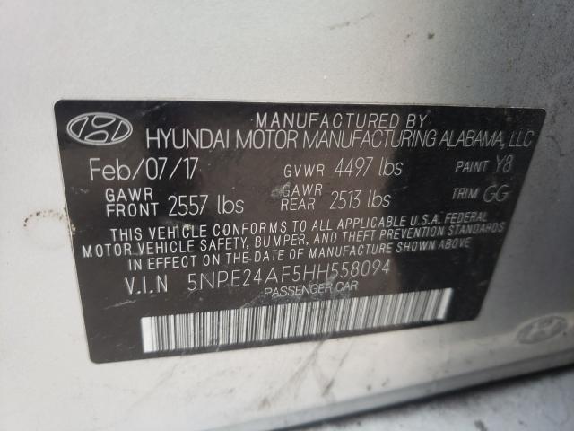 Photo 9 VIN: 5NPE24AF5HH558094 - HYUNDAI SONATA SE 