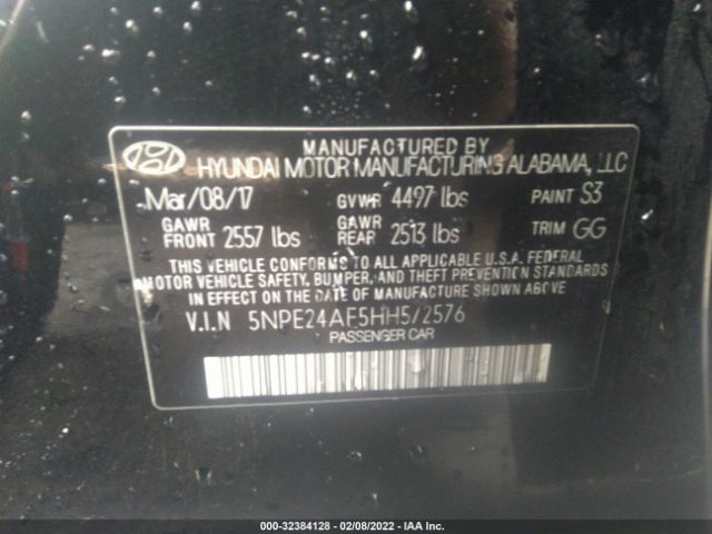 Photo 8 VIN: 5NPE24AF5HH572576 - HYUNDAI SONATA 