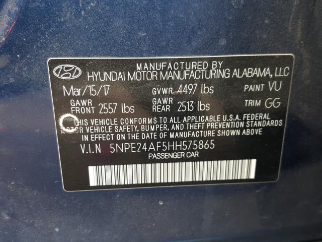 Photo 9 VIN: 5NPE24AF5HH575865 - HYUNDAI SONATA SE 