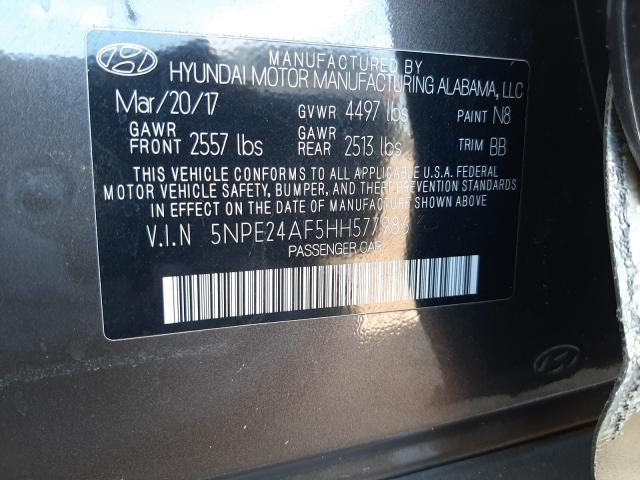 Photo 9 VIN: 5NPE24AF5HH577986 - HYUNDAI SONATA SE 