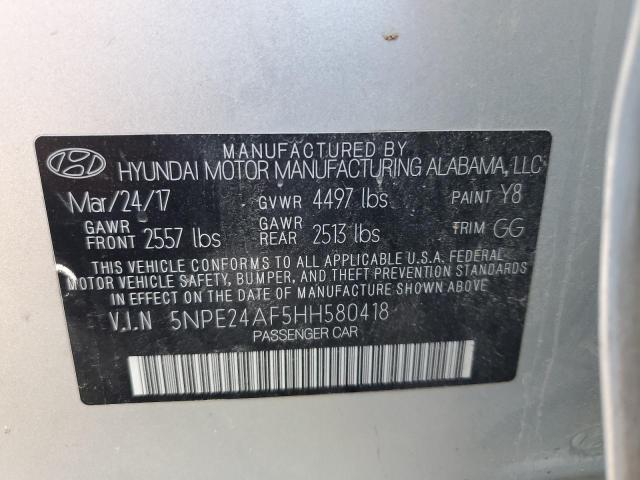 Photo 11 VIN: 5NPE24AF5HH580418 - HYUNDAI SONATA SE 