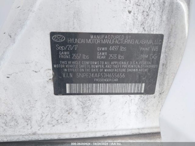 Photo 8 VIN: 5NPE24AF5JH655656 - HYUNDAI SONATA 