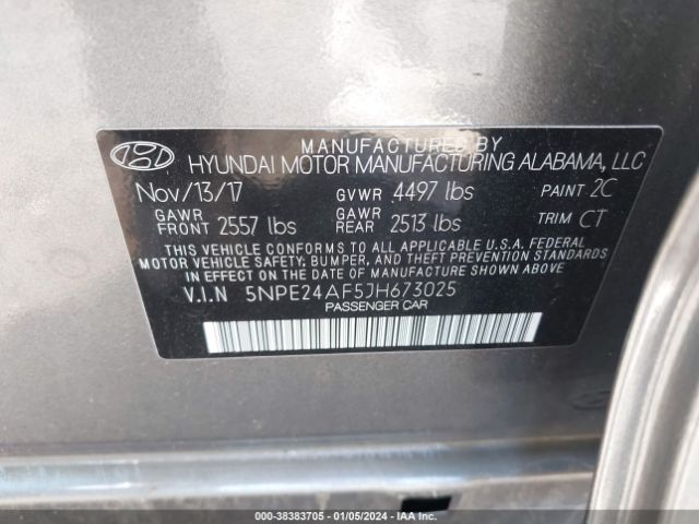 Photo 8 VIN: 5NPE24AF5JH673025 - HYUNDAI SONATA 