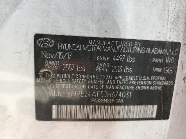 Photo 11 VIN: 5NPE24AF5JH674031 - HYUNDAI SONATA SE 