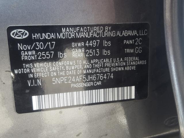 Photo 9 VIN: 5NPE24AF5JH676474 - HYUNDAI SONATA SE 