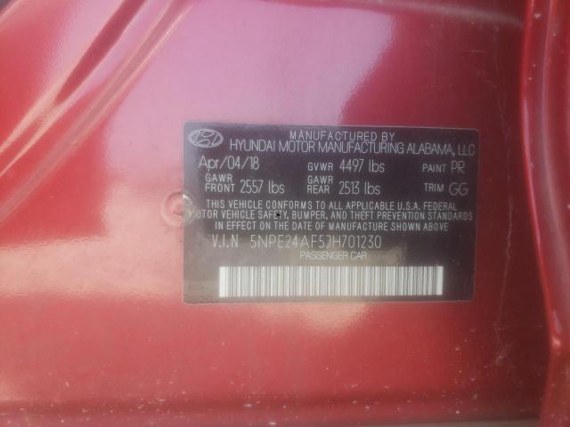 Photo 11 VIN: 5NPE24AF5JH701230 - HYUNDAI SONATA SE 