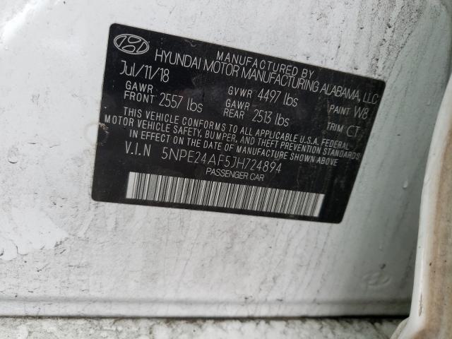 Photo 9 VIN: 5NPE24AF5JH724894 - HYUNDAI SONATA SE 