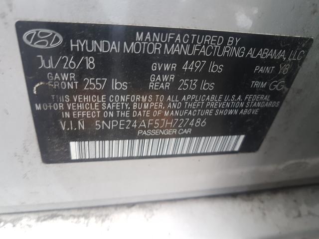 Photo 9 VIN: 5NPE24AF5JH727486 - HYUNDAI SONATA SE 