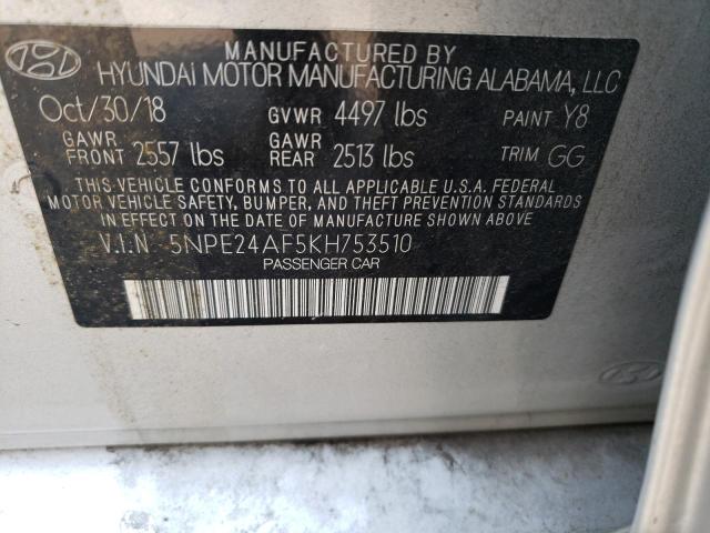 Photo 12 VIN: 5NPE24AF5KH753510 - HYUNDAI SONATA SE 