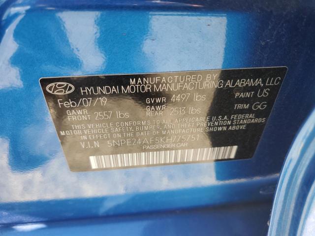 Photo 11 VIN: 5NPE24AF5KH775751 - HYUNDAI SONATA SE 