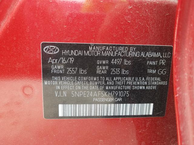 Photo 9 VIN: 5NPE24AF5KH791075 - HYUNDAI SONATA SE 